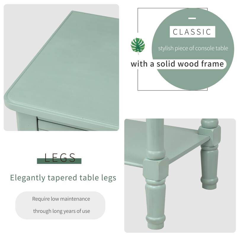 Narrow Console Table, Slim Sofa Table with Drawers for Living Room