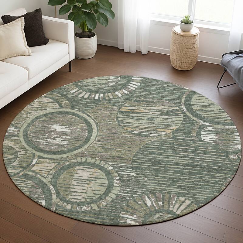 Machine Washable Indoor/ Outdoor Modern Grover Chantille Rug