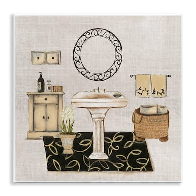 Stupell Vintage Luxurious Bathroom Wall Plaque Art Design By Janet Tava