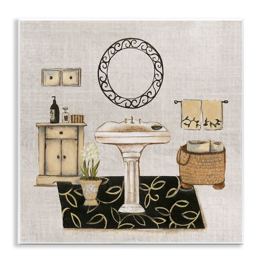 Stupell Vintage Luxurious Bathroom Wall Plaque Art Design By Janet Tava