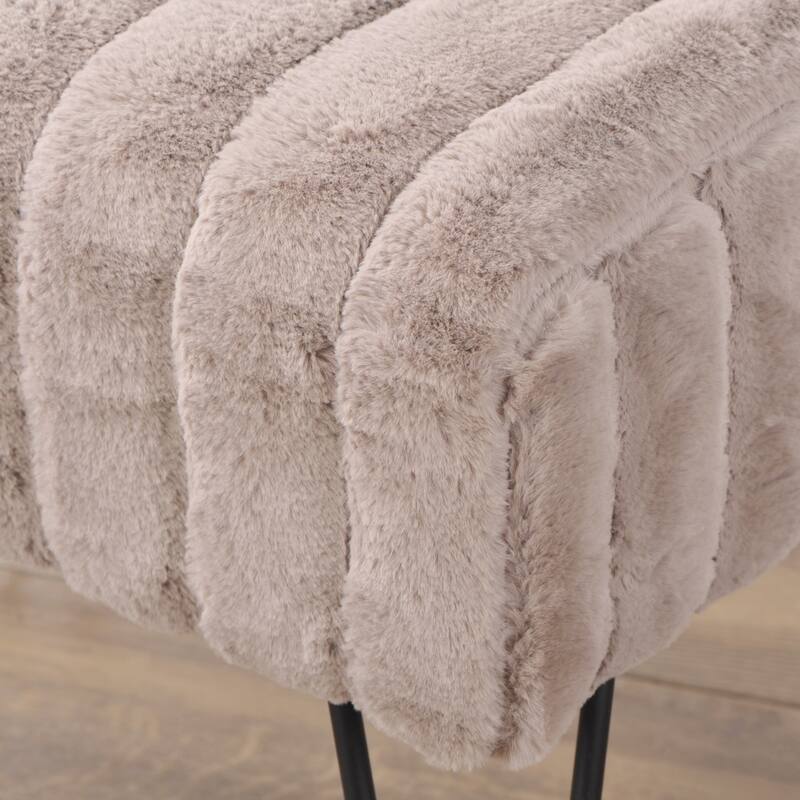 Serenta SuperMink Fauxfur Ottoman Bench