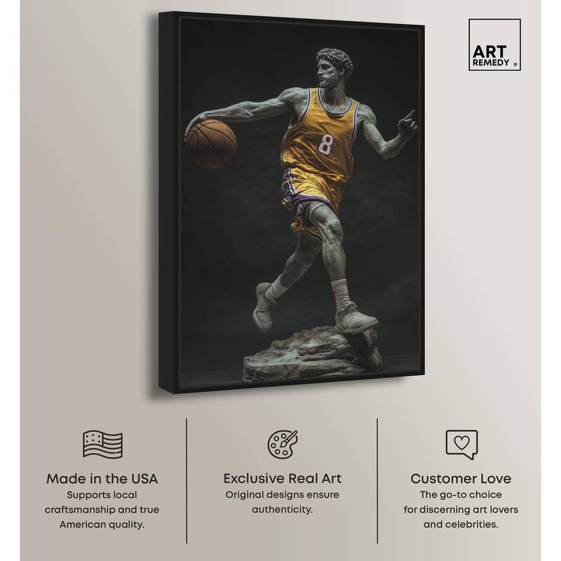 Basketball Yellow Uniform Canvas by Art Remedy
