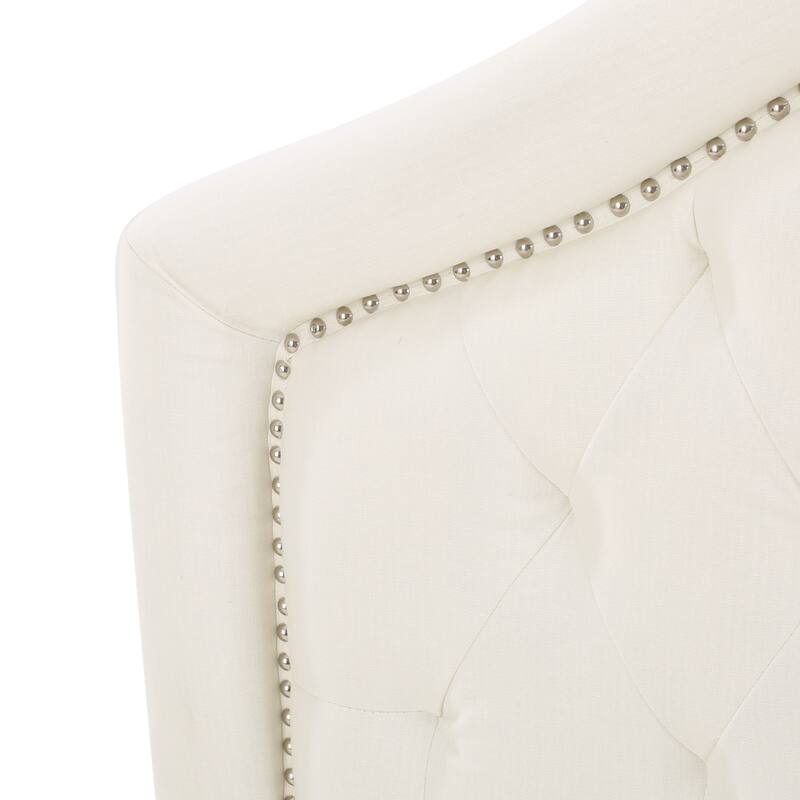Queen Size Tufted Upholstered Headboard with Nailhead Trim and Adjustable Height
