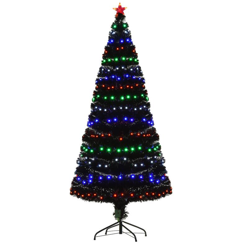 HOMCOM 6 ft. Prelit Artificial Christmas Tree with Stand, Colored Christmas Tree