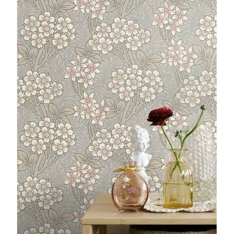 Seabrook Designs Floral Vine Nonwoven Unpasted Wallpaper