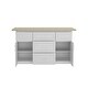 preview thumbnail 9 of 15, Wadrobe White Storage Island with High Gloss Countertop, Kitchen or Closet Organizer