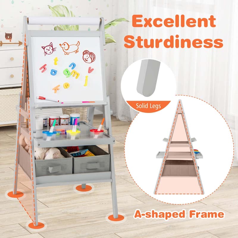3 in 1 Easel Double-Sided Standing Easel w/ Magnetic Whiteboard