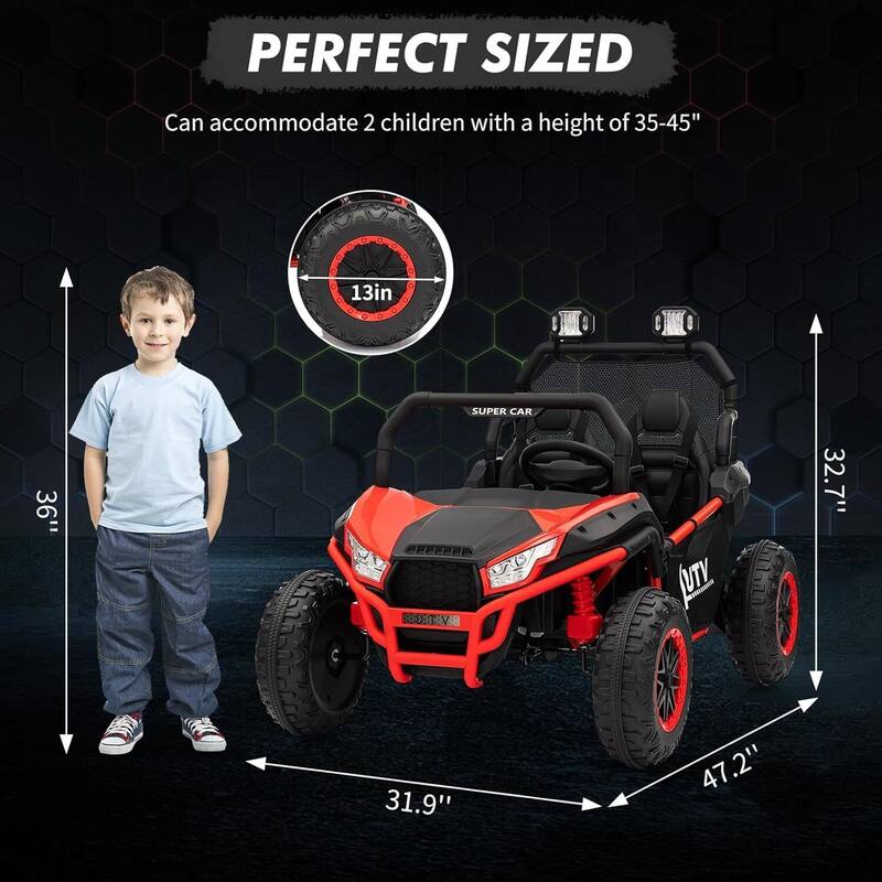 24V 2-Seater Kids UTV Ride-On Car Toy with Parent Remote Control for Kids Best Gifts