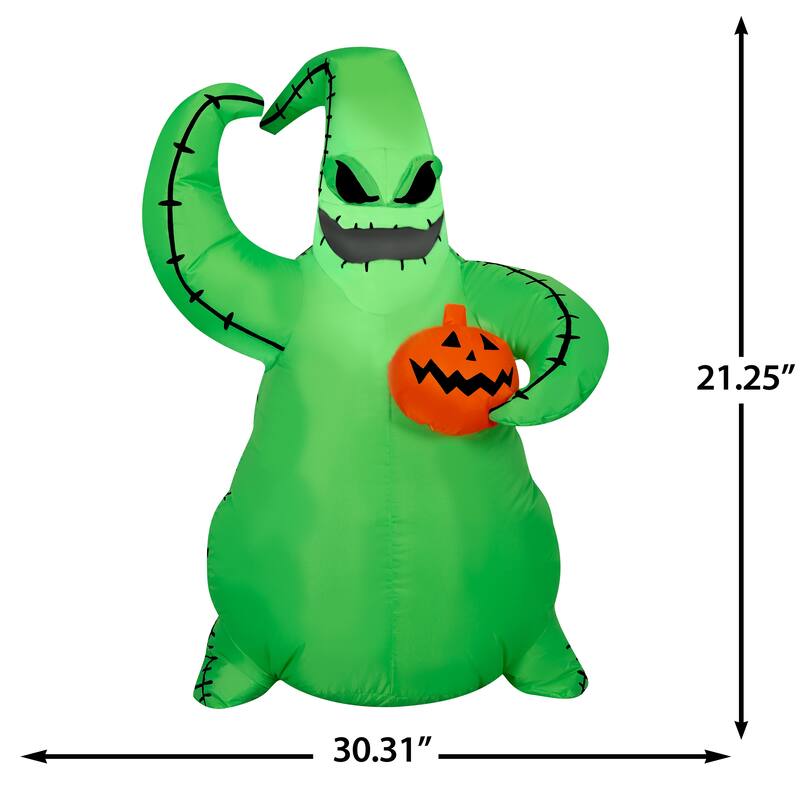 Airblown-Green Oogie Boogie Holding Pumpkin-Disney