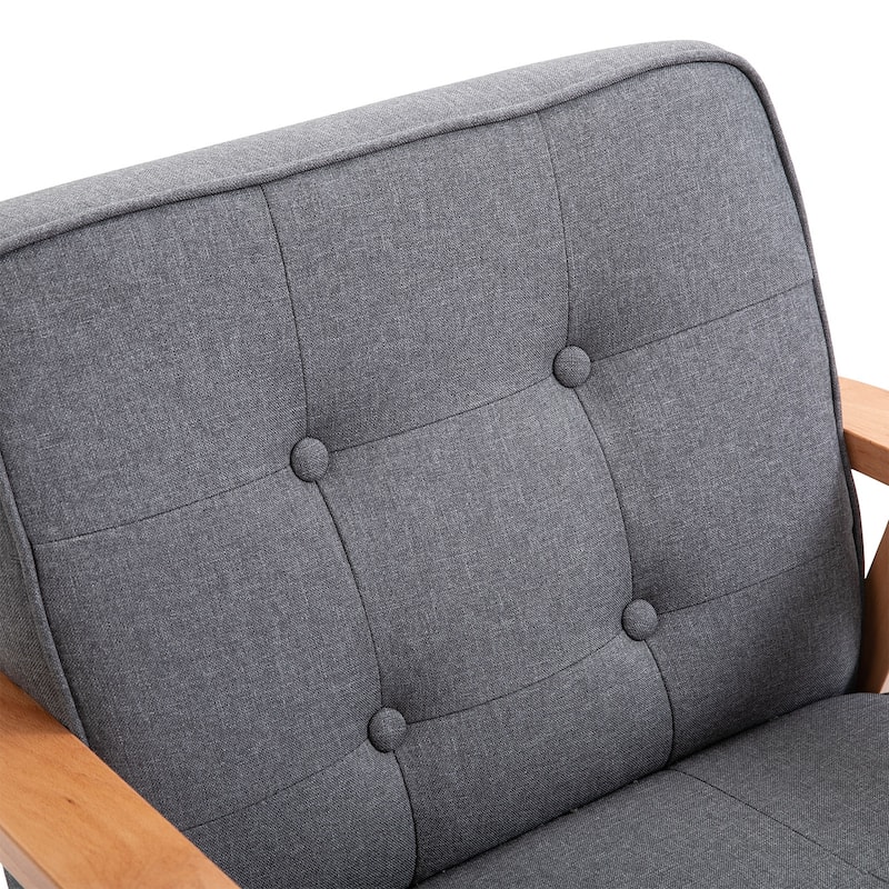 Accent Arm Chair With Upholstered Tufted Back