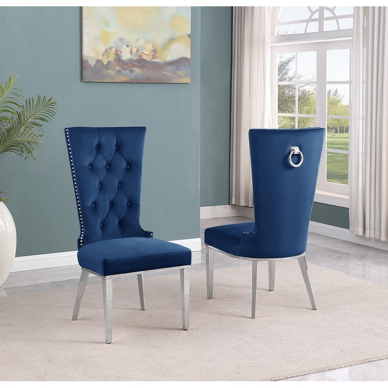 Best Quality Furniture D440/1-SC330-7 Dining Set with 78" White Lacquer Wood Top