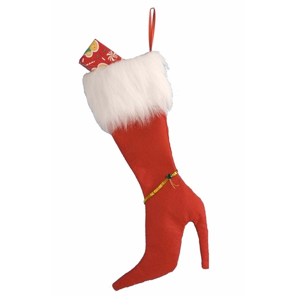 High Heel Christmas Stocking: Red
