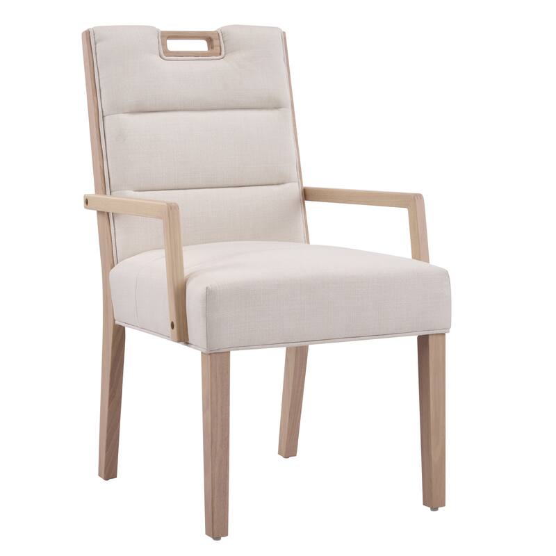 Christopher Knight Home - Modern Upholstered Rubber Wood Dining Chairs with Armrests