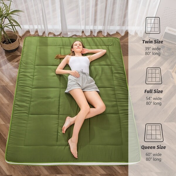 Futon Mattress, Padded Japanese Floor Mattress Quilted Bed