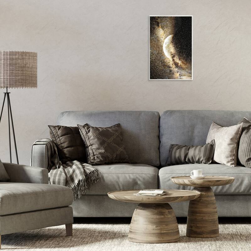 Stupell Starry Nebula Crescent Moon Wall Plaque Art Design By Gemma Bardot
