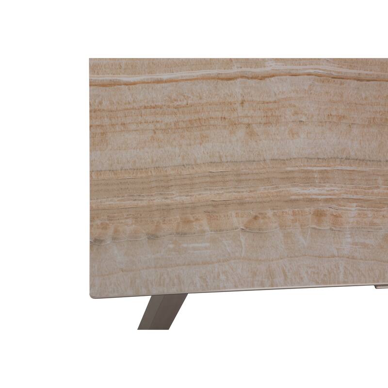 Somette Glass & Ceramic Table with Pop Up Extension
