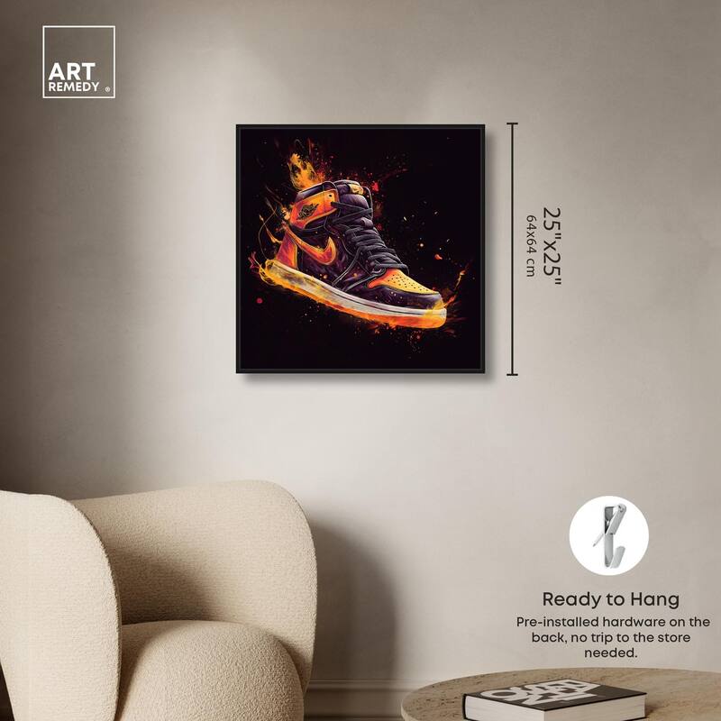 Jumpman on Fire II Canvas by Art Remedy