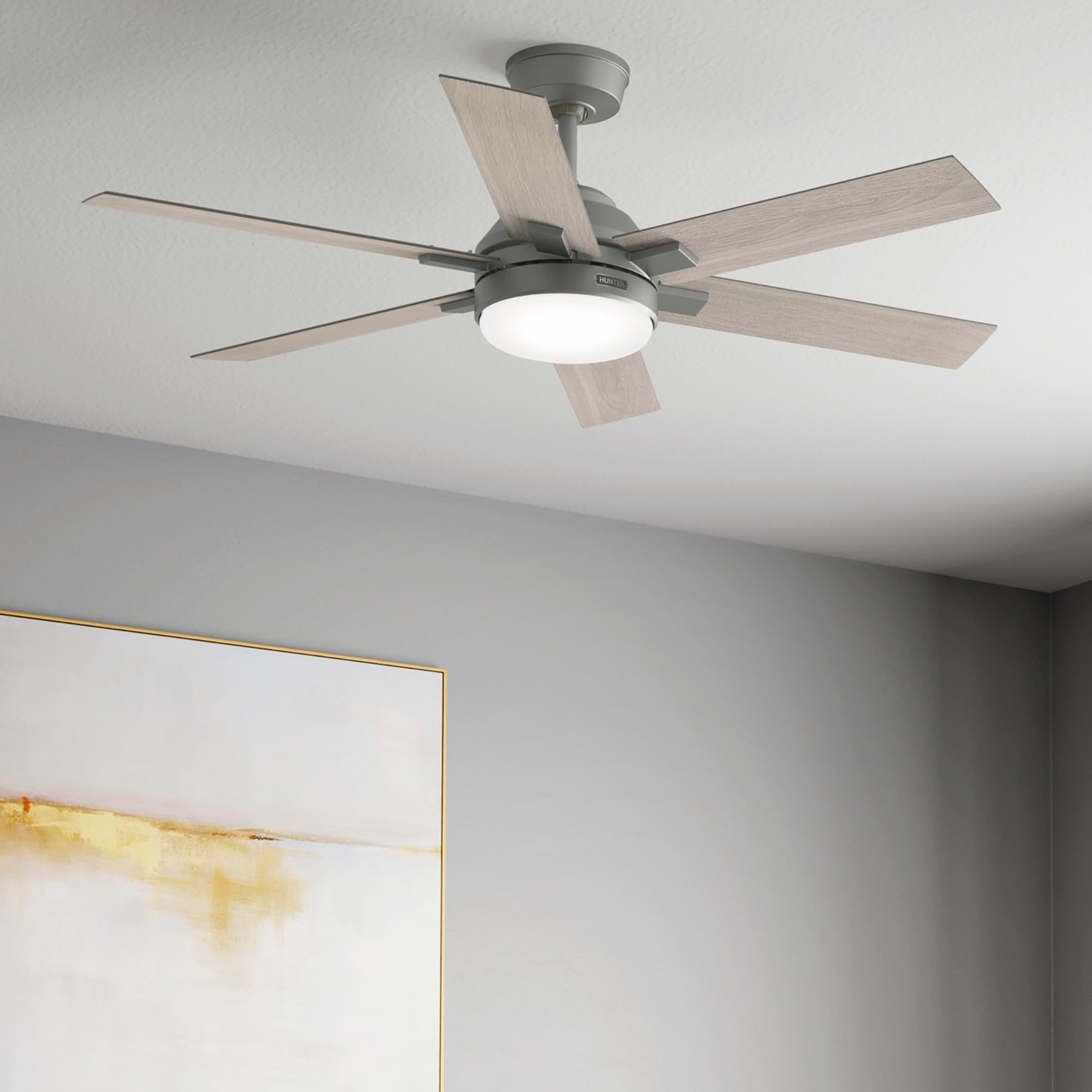Hunter 52" Georgetown Windmill Ceiling Fan w/LED Light, Remote & Easy 1-2-3 Installation!