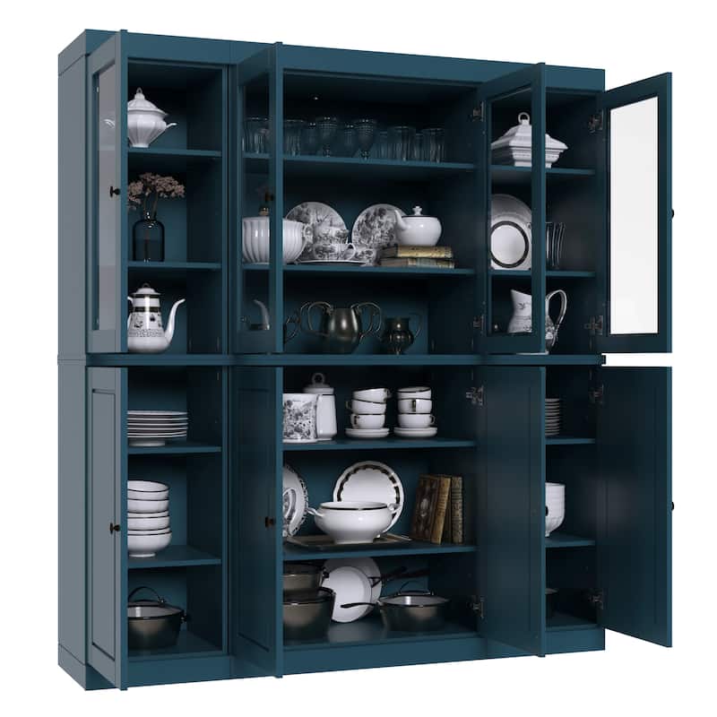 Palace Imports 100% Solid Wood 65" Kitchen China Pantry Cabinet - 65" x 71.5"