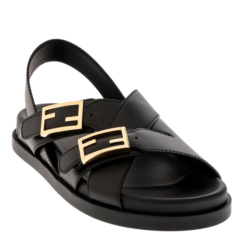 Fendi Feel Leather Slides - 38 EU