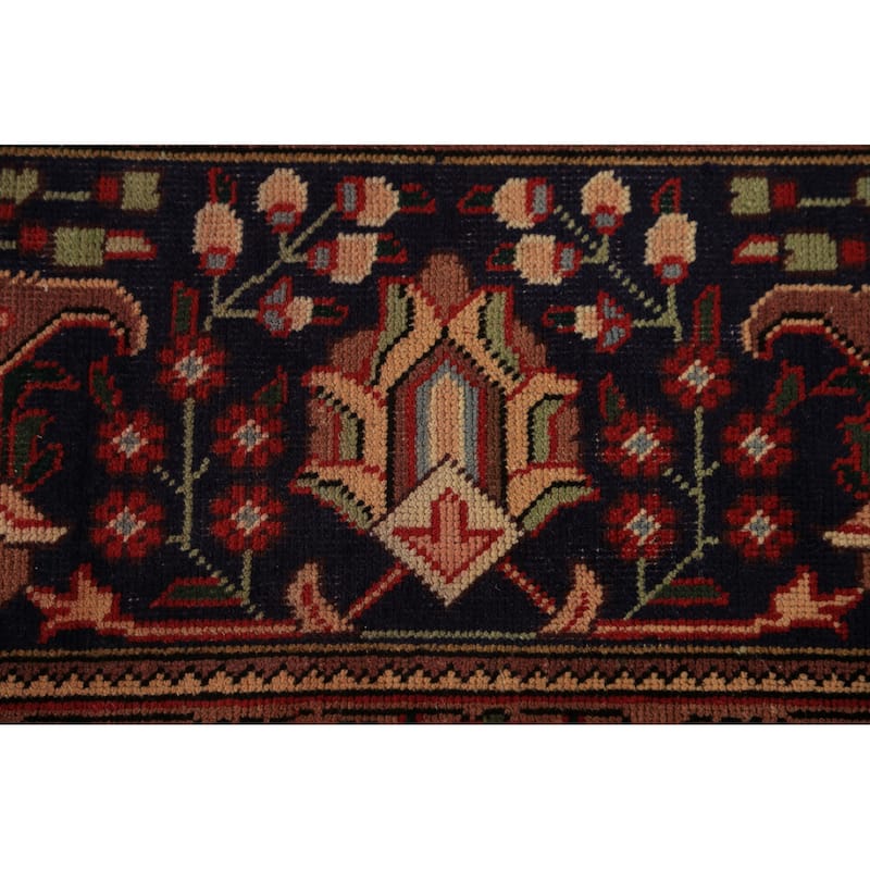 Red Medallion Tabriz Persian Vintage Area Rug Handmade Wool Carpet - 9'10" x 13'4"