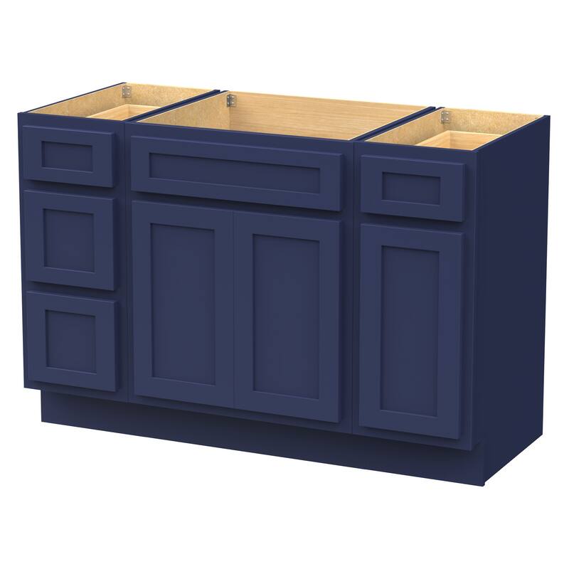 Vanity Art 48" Oak Freestanding Bathroom Vanity Cabinet without Top
