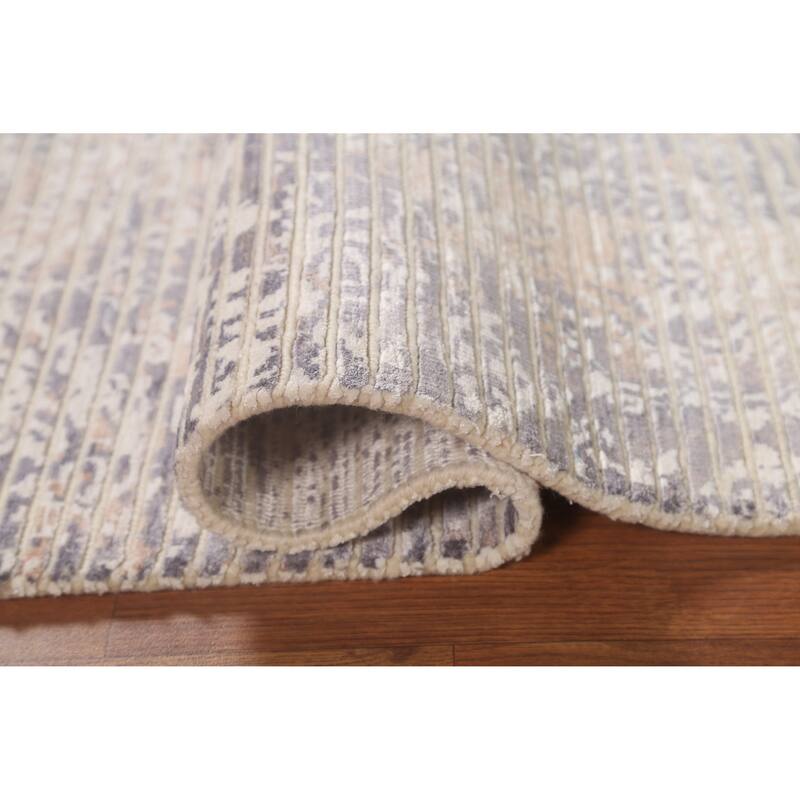 Abstract Modern Indian Accent Rug Handmade Wool Carpet - 2'11"x 5'1"