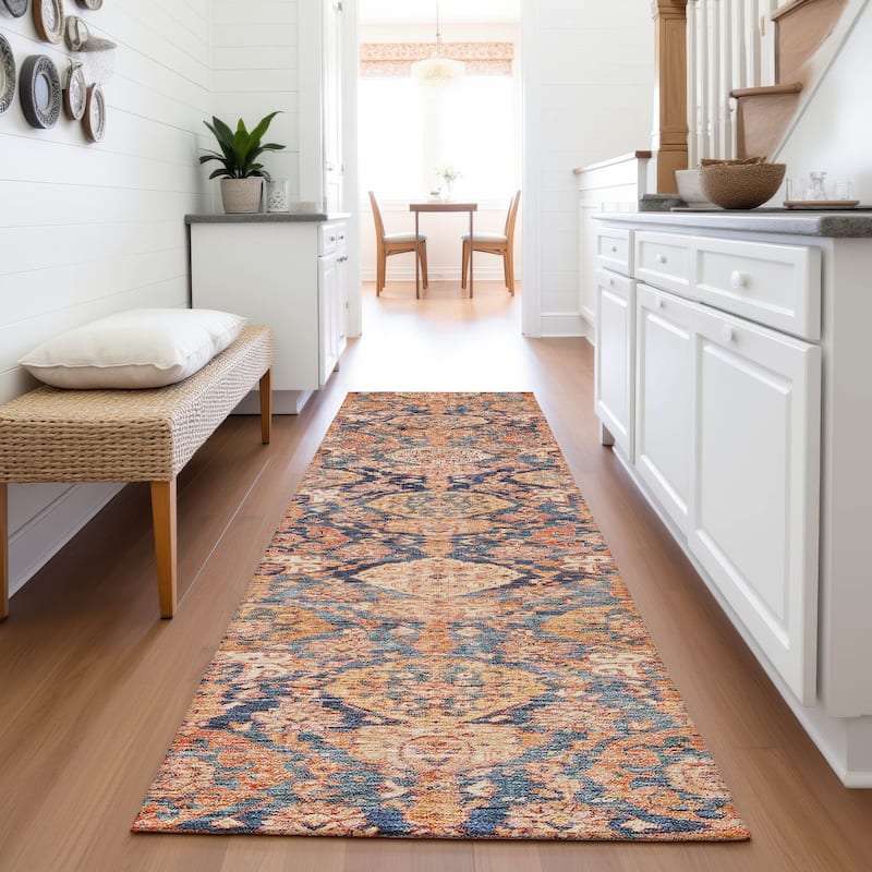 Premium Washable Super Soft Vintage Farmhouse Mayfield Rug - Terracotta - 2'3" x 7'6"