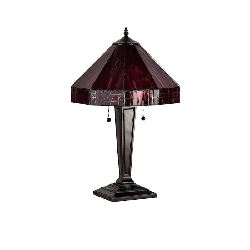 Maeve Tiffany-style 2-light Red Table Lamp