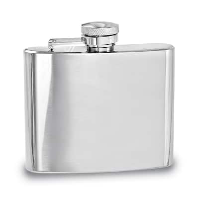 Curata Polished Stainless Steel 5 Ounce Rectangle Flask with Funnel