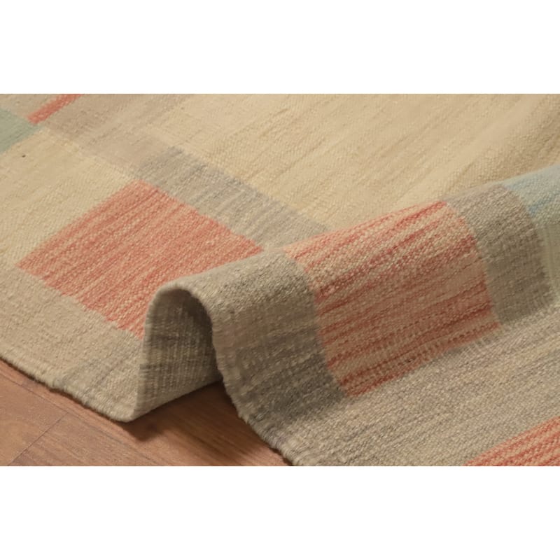 Hand Woven Oriental 100% Wool Carpet Southwestern Tribal Multi-Colored Kilim Area Rug - 6' 9'' X 5' 0''