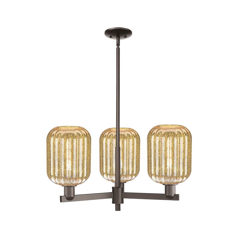 Innovations Lighting Downtown Urban - Preston - 3 Light 18" Jar Shade Stem Hung Chandelier