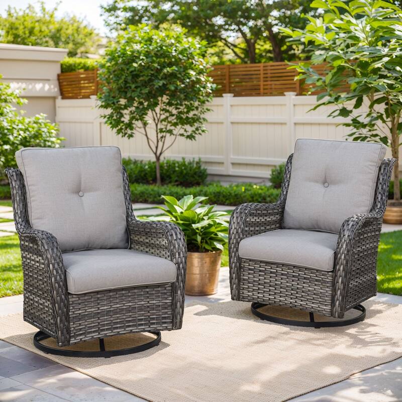 Outside Glider Chair with Cushion Grey-Grey - Grey