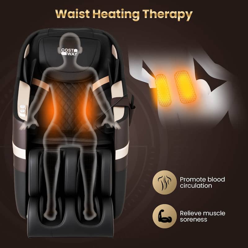 Costway Full Body Massage Chair with Airbags Waist Heater Foot Rollers