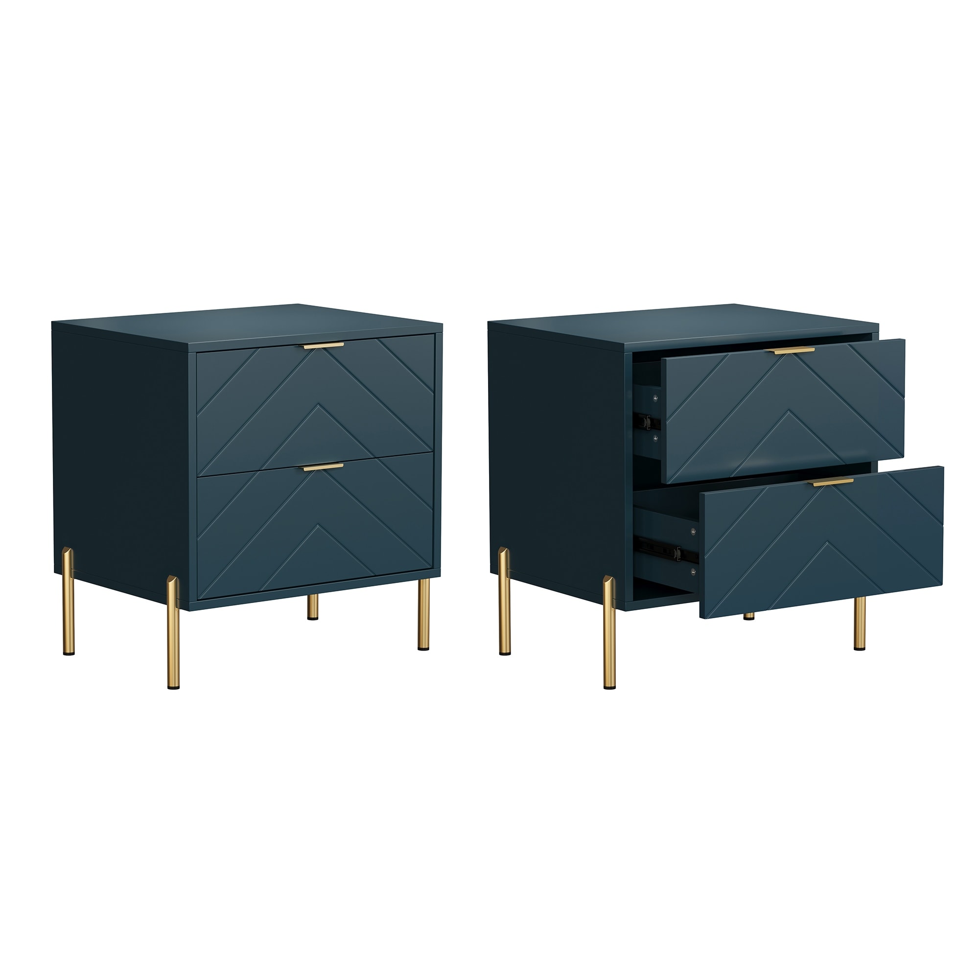 Clihome Modern 2-Drawer Nightstand(Set of 2)