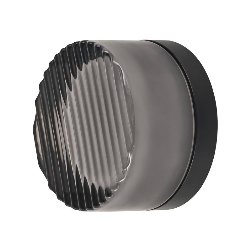 5.1 in. W Modern Dome LED 3000K Bathroom Vanity Light/Flush Mount Light with Gray Glass - 5.1 in. W x 3.54 in. H