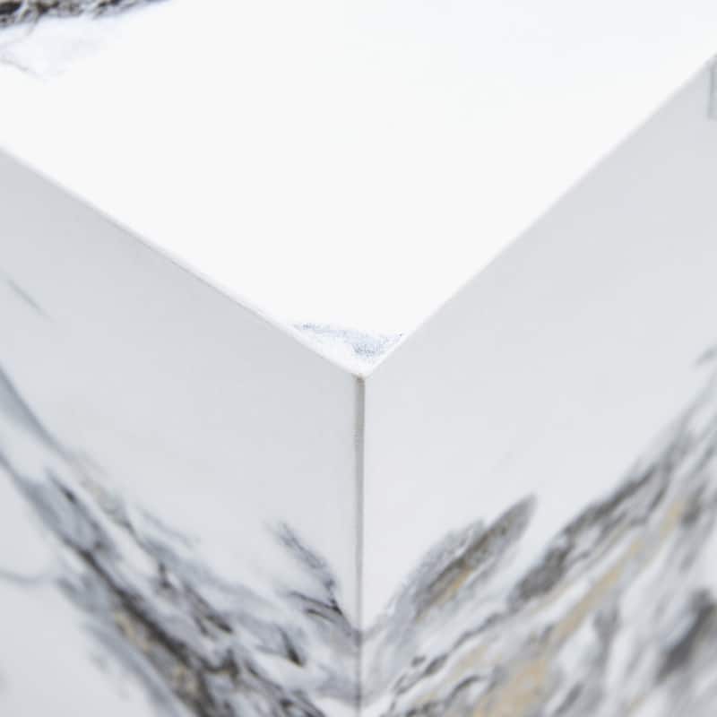 GDFStudio Elion Wood Coffee Table with Marble Texture