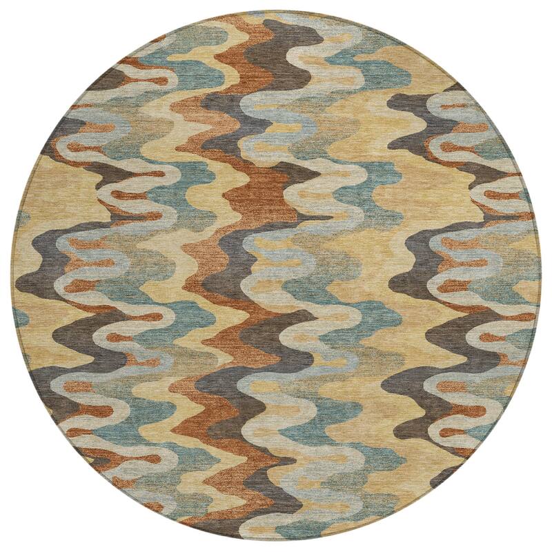 Machine Washable Indoor/ Outdoor Modern Mason Chantille Rug