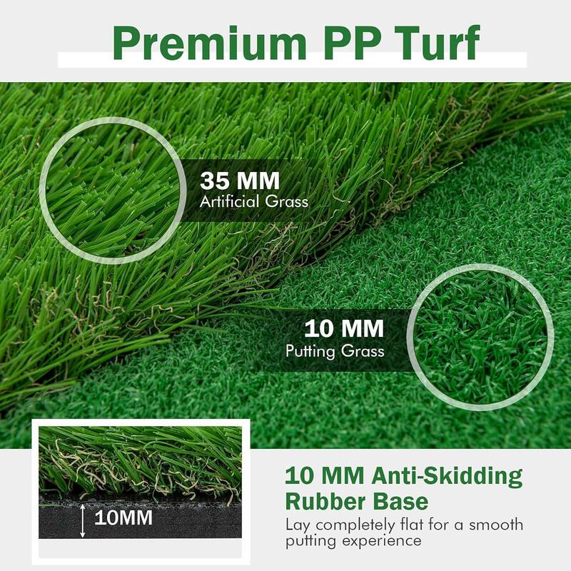 10 x3.3/5 FT Golf Putting Professional Golf Training Mat w/ Golf Balls