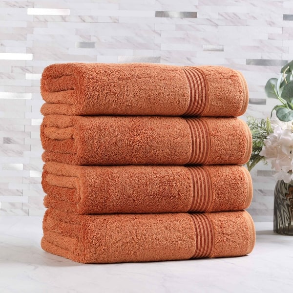 slide 2 of 107, Superior Heritage Egyptian Cotton Absorbent Bath Towel Set of 4 Caramel Brown