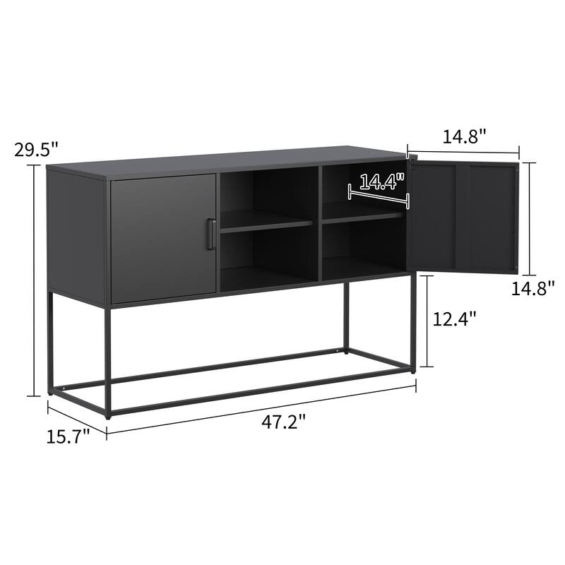 Sideboard buffet - Adjustable feet, anti-tilt device,elegant handle,silent magnetic closure and eco-friendly finish