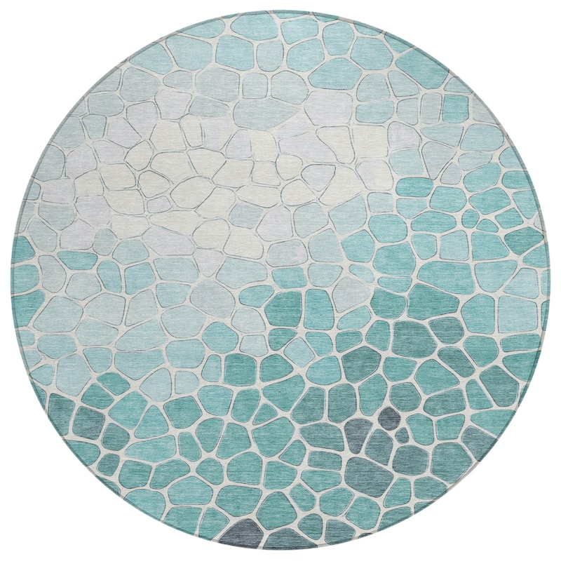 Machine Washable Indoor/Outdoor Contemporary Ombre Chantille Rug