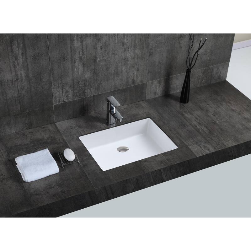 Isla Undermount Ceramic Basin Sink, Glossy White - White