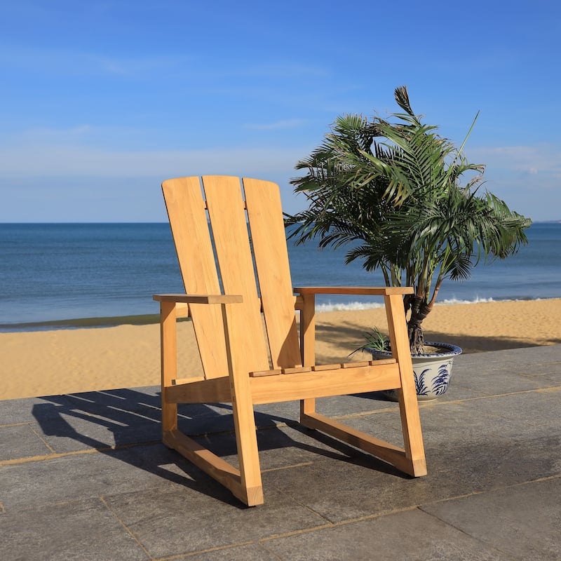 SAFAVIEH Couture Oney Brazilian Teak Adirondack Chair - 28.8" W x 37.6" D x 39.6" H - 29W x 38D x 40H