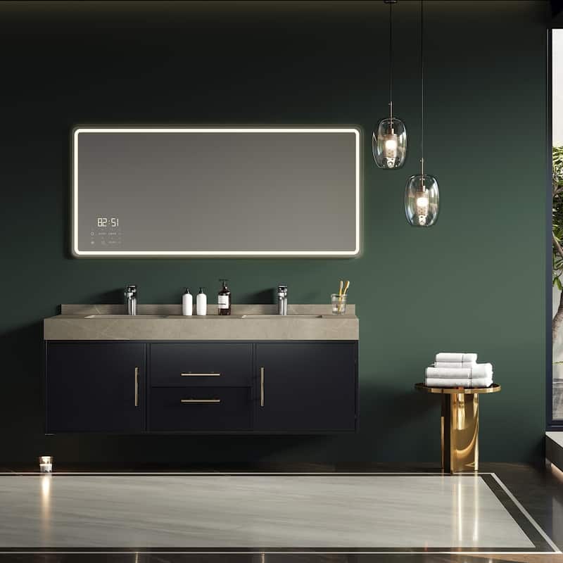 59.06'' Single Bathroom Vanity with Cultured Marble Top