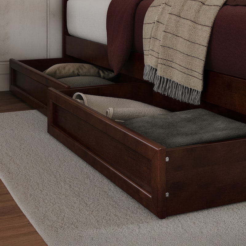 Everett Platform Bed with Panel Footboard and Storage Drawers