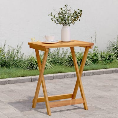 vidaXL Garden Table Natural wood Solid acacia wood with an oil finish - 14.2 x 19.7 x 23.6
