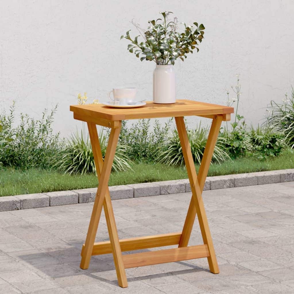 vidaXL Garden Table Natural wood Solid acacia wood with an oil finish - 14.2 x 19.7 x 23.6