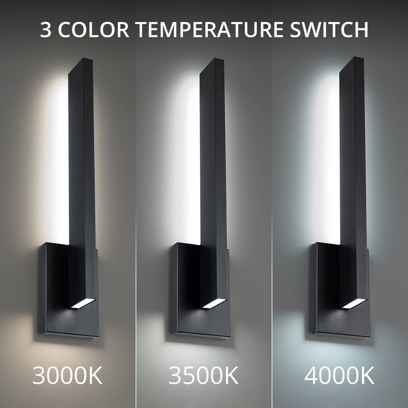 Mako 22in LED Indoor or Outdoor Wall Light 3-CCT 3000K-3500K-4000K Set to 3000K