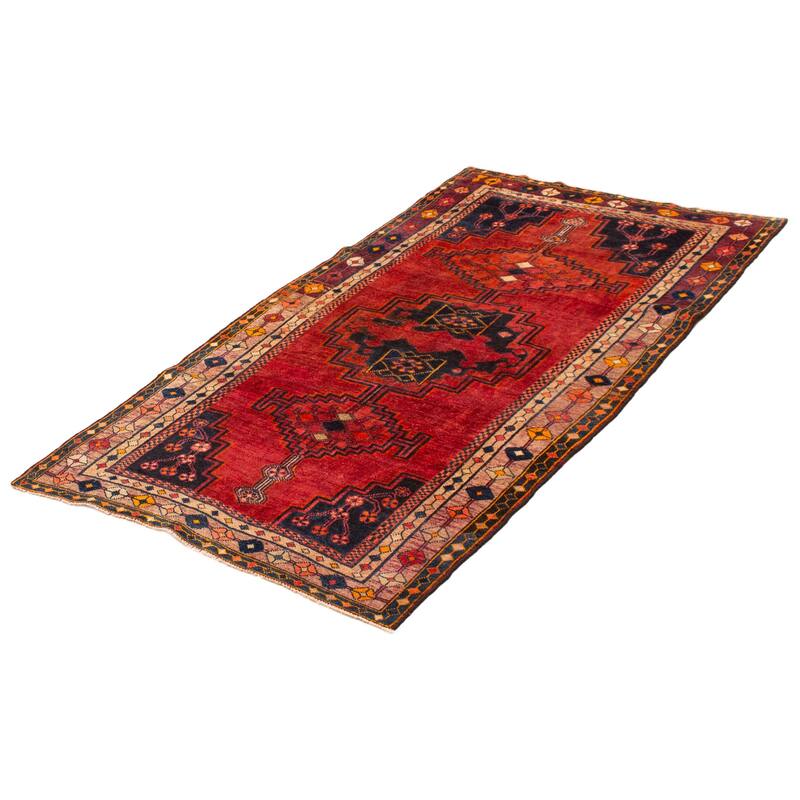 ECARPETGALLERY Hand-knotted Andelz Red Wool Rug - 4'7 x 8'1